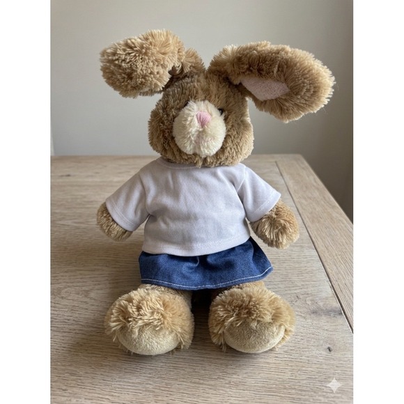 Build-A-Bear Workshop Other - Build A Bear Workshop Bunny Plush White Shirt Denim Skirt Hello Kitty Underwear